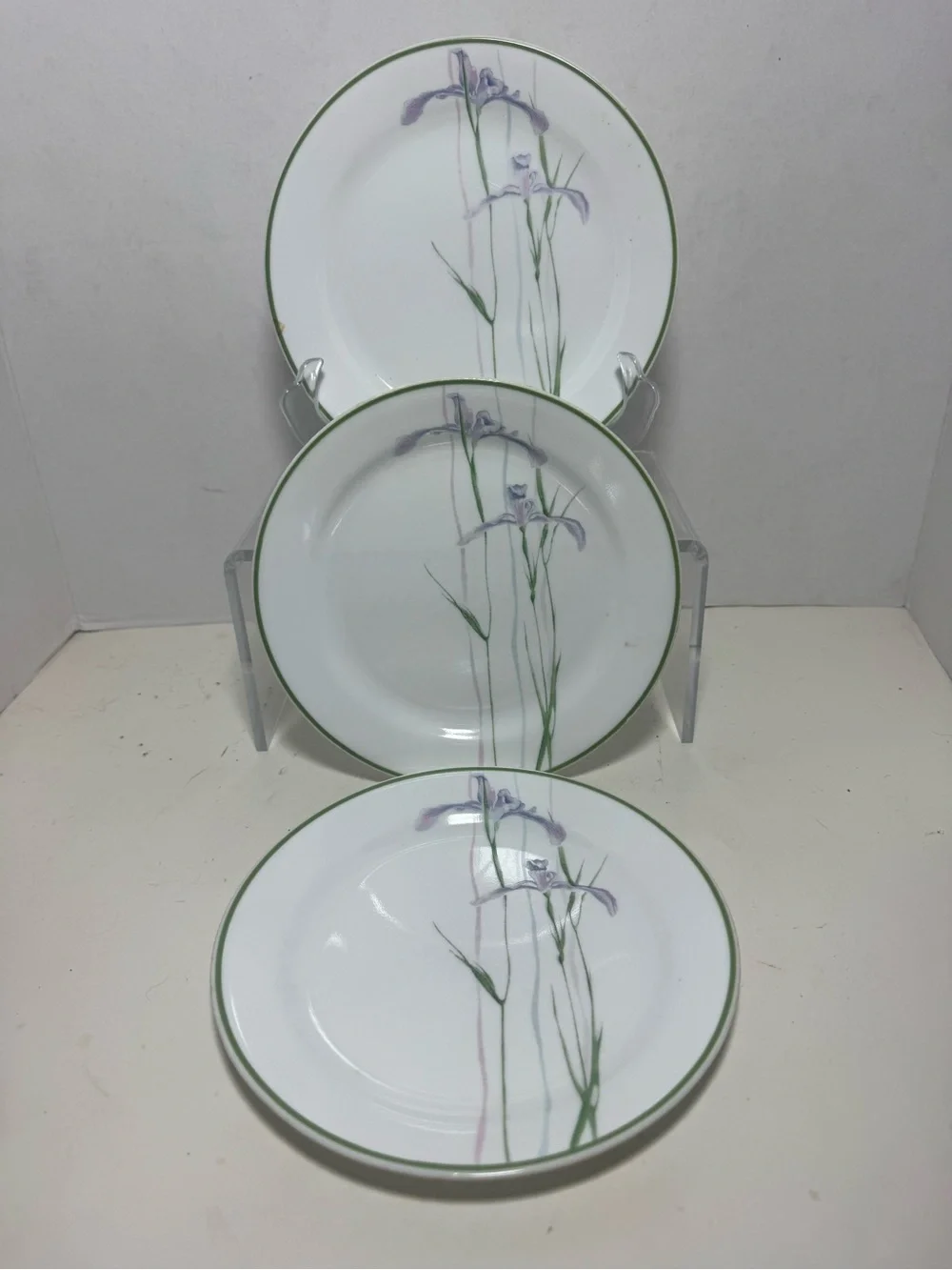 CORELLE by Corning shadow Iris bread plates set of three